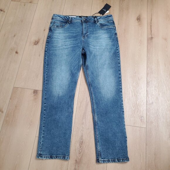 Kenneth Cole Athletic Fit Number 1 Jeans Mens 36 x 32 Gibbs Blue Stretch NWT - Picture 1 of 13